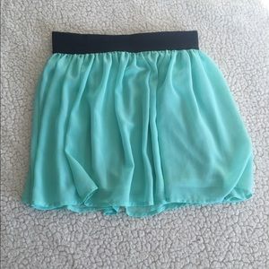light blue flowy miniskirt