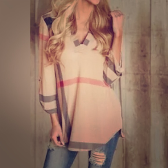 Women's pink plaid blouse! Size XL Shirt NEW