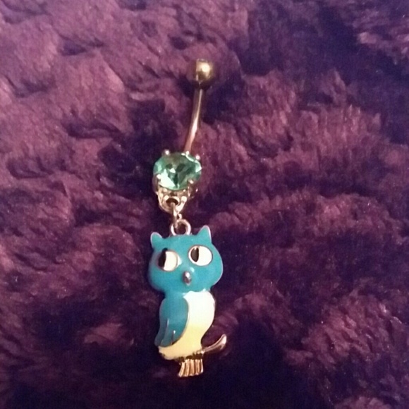 Owl dangle belly ring