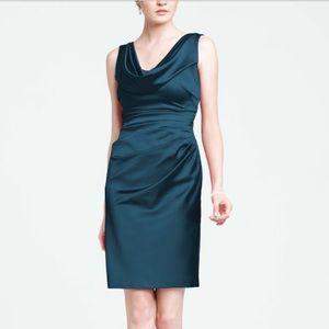 Stretch Satin Cowl Neck (Peacock color)