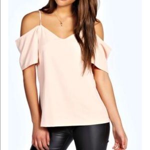 Eliza Woven Strappy Open Shoulder Blouse