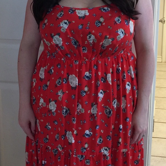 torrid red floral dress
