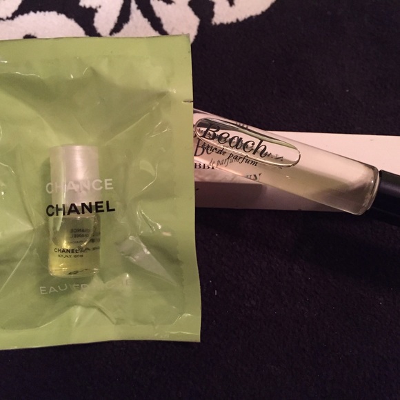 Chanel chance and bobbi brown beach perfume.