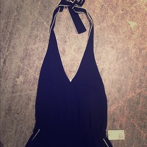 New Jumpsuit blue white backless size 8