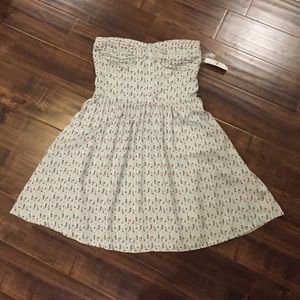 NWT Kirra Grey Strapless Dress w/ Ruched Bust