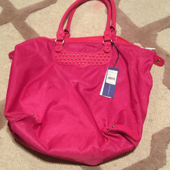Rebecca Minkoff fushia nylon weekender