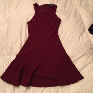 Sleeveless Burgundy Flared Hem Dress size S