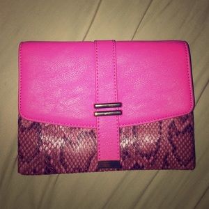 Pink Clutch with animal print