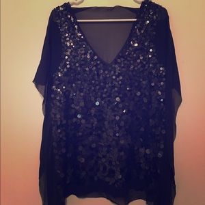 Sheer sequin embellished top