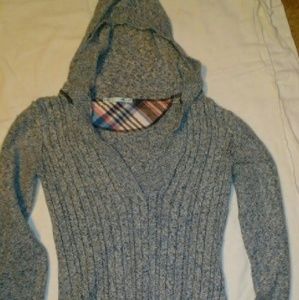 Maurice's blue hooded  sweater. EUC size Med