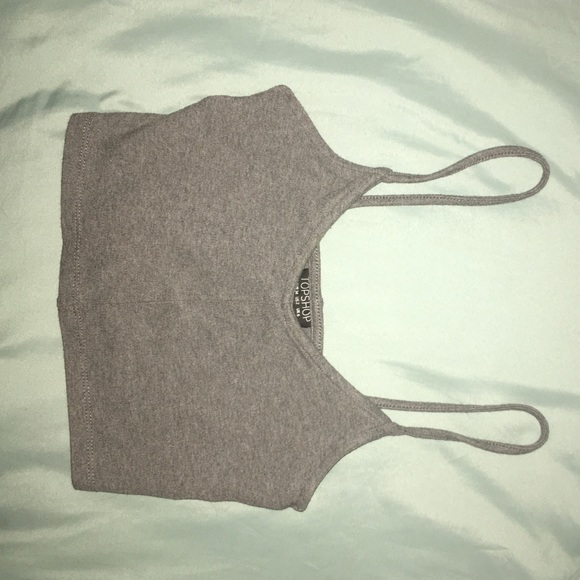Topshop Gray Crop Top