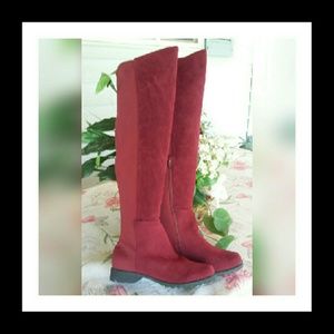 NWOT- Beautiful Red, over the knee, boots.