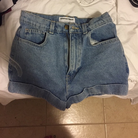 American Apparel high waisted jean shorts