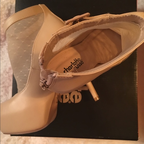 Charlotte Russe mesh nude heels