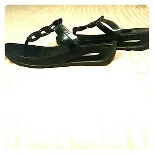 Black Calvin Klein wedge sandals