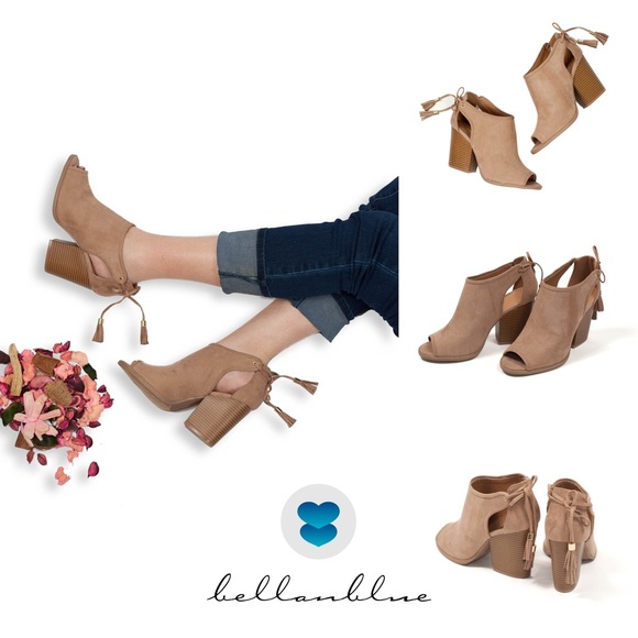 🆕MILA ROSE peep toe tassel bootie - TAUPE - Picture 4 of 4