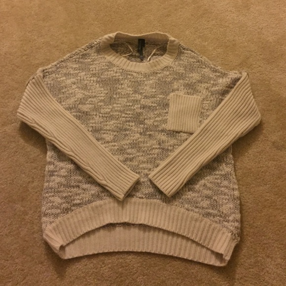 Cream and Khaki Knit Sweater SZ MEDIUM