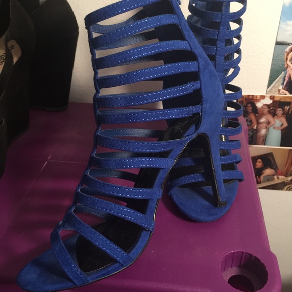 Royal blue high heels