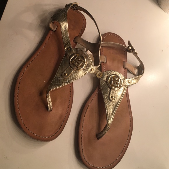 Gold Tommy Hilfiger Sandals