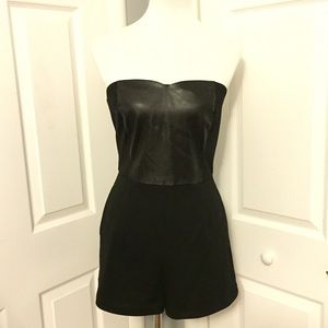Jack Strapless Black Leather Romper! Size 6!