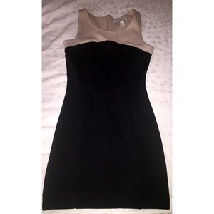 Sexy bodycon black & beige dress.