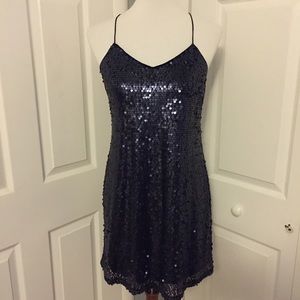 Blue Sequin Dress. Size S