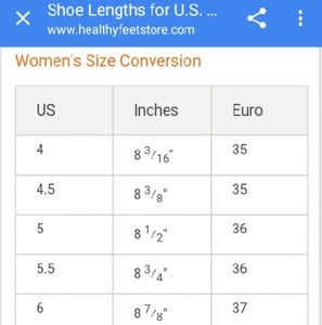 convert us shoe size 8 to european