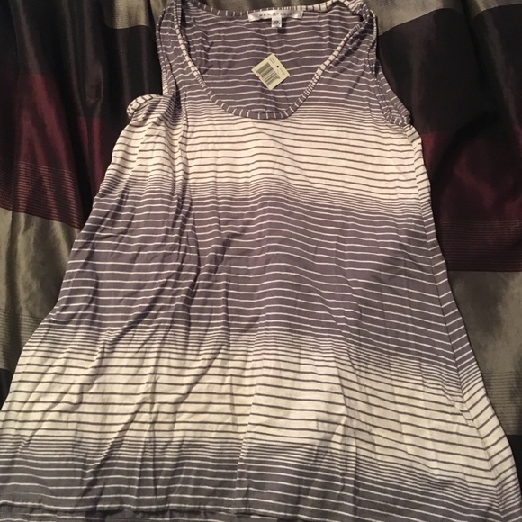 Gray and white striped shirt