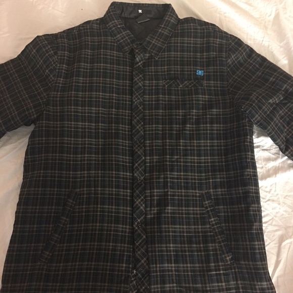 DC Jacket Color Plaid Brown & Blue Size XL New