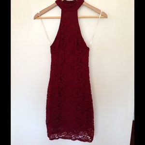 Dark red bodycon dress