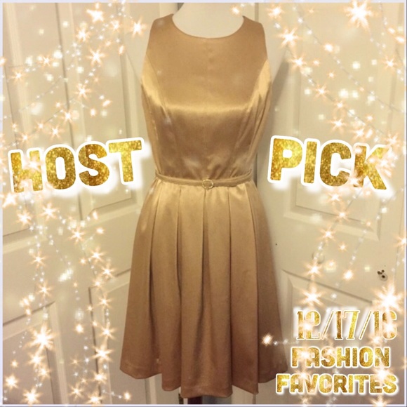 Maggy London Gold A line dress. Size 8. NWOT