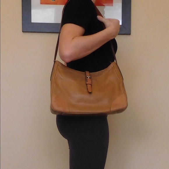 Fossil handbag - leather, camel, tan, medium