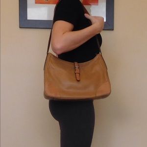 Fossil handbag - leather, camel, tan, medium