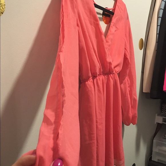 Coral/Pink Cocktail Dress - Picture 3 of 4