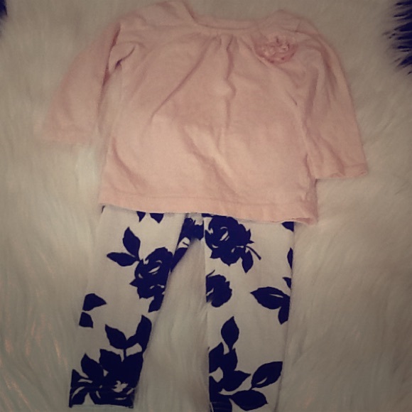 Pink long sleeve with black flower pants - Picture 1 of 1