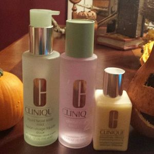 Clinique 3 step skincare for combo to dry skin
