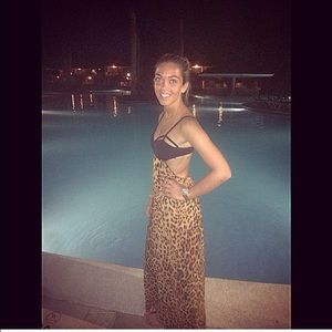 Cutout cheetah maxi dress