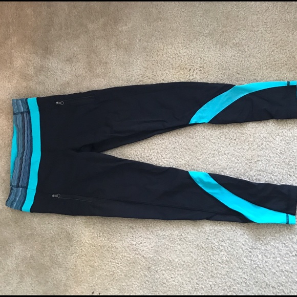 Lululemon inspire II tight 7/8 peacock size 6