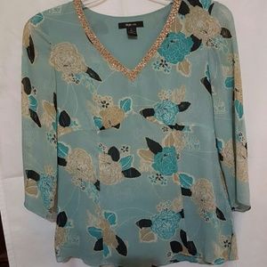 Blue chiffon blouse