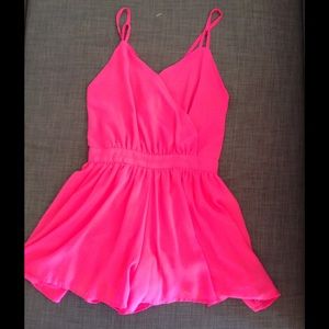 Neon pink romper