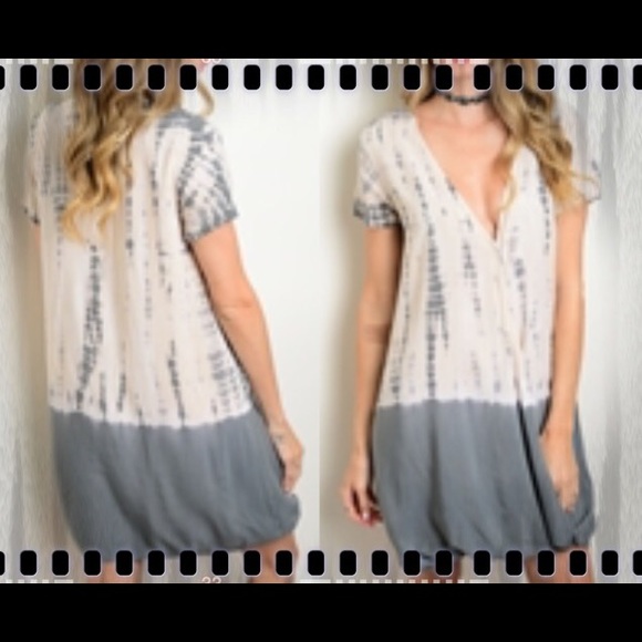 ✂️ Price Cut! Tan/olive fun tie-dye dress