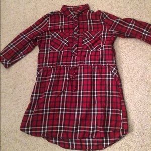 Plaid Tunic Shirt Dress
