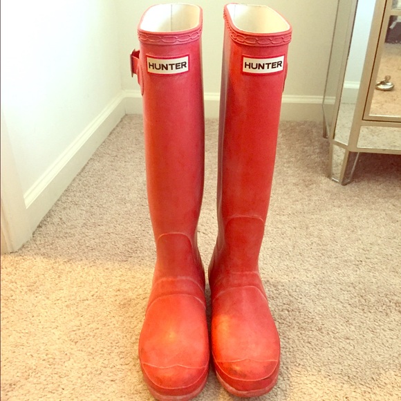 Red matte Hunter Boots