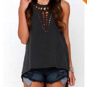 NWOT✨High-low tank with cutouts