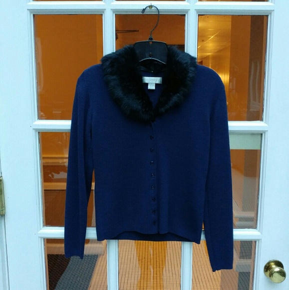 SOLD Chic Fur Collar Cardigan