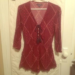 Kendall & Kylie burgundy print romper