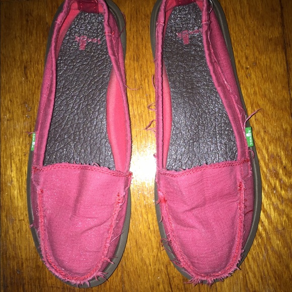 Sanuk Shoes - Red Sanuks EUC
