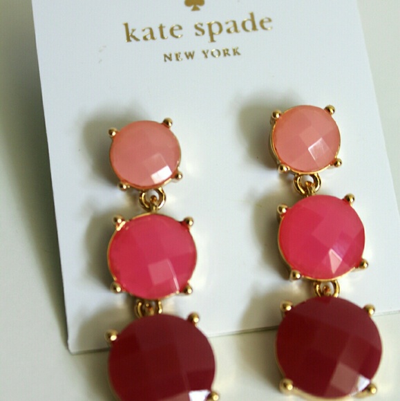 NWT Kate Spade Pink Tri colored earrings - Picture 1 of 3