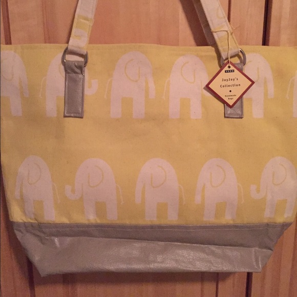 Yellow Elephant Tote! HANDMADE in England! - Picture 2 of 4