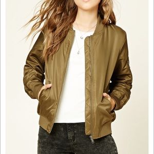 Olive Green Forever 21 Bomber Jacket